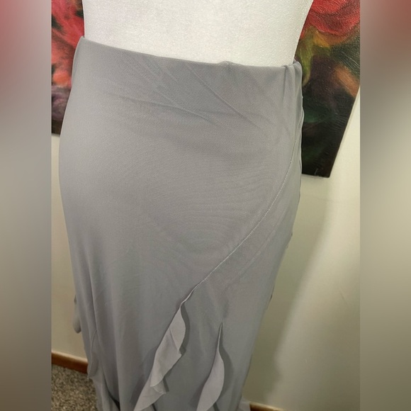 NWT Zara gray tulle Ruffle Mesh Maxi Pencil skirt S Y2K style chic - Picture 4 of 8